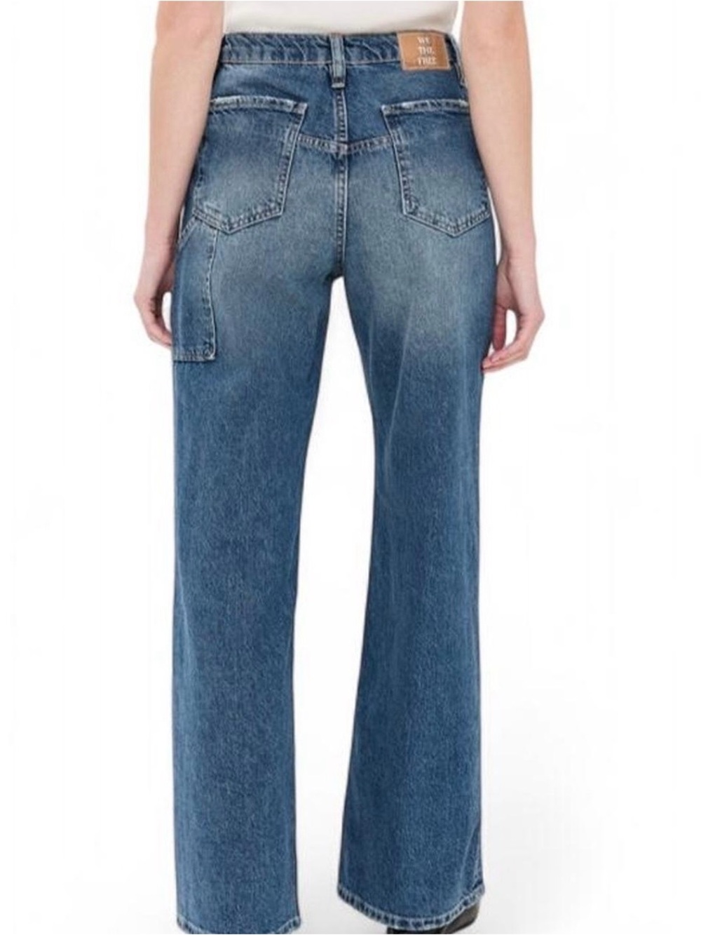 Free People blue Tinsley Baggy High Rise Straight Jeans